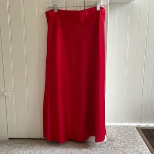 Red Satin Skirt
